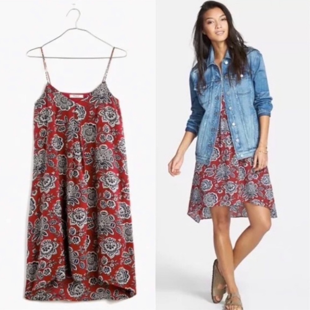 NWOT Madewell Floral Silk Blend Strap Dress Sz Small